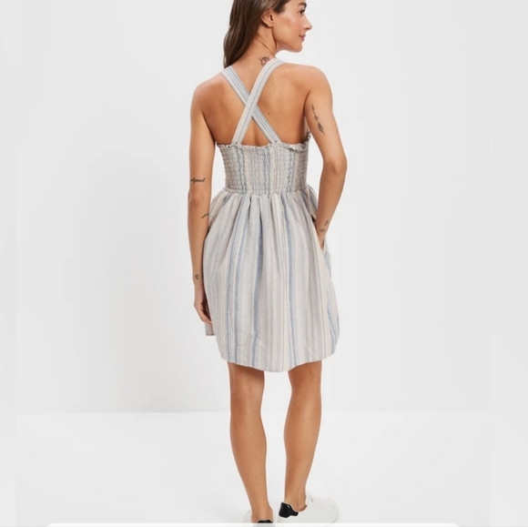 AE ~ Smocked Cross-Back Mini Dress - Picture 2 of 5